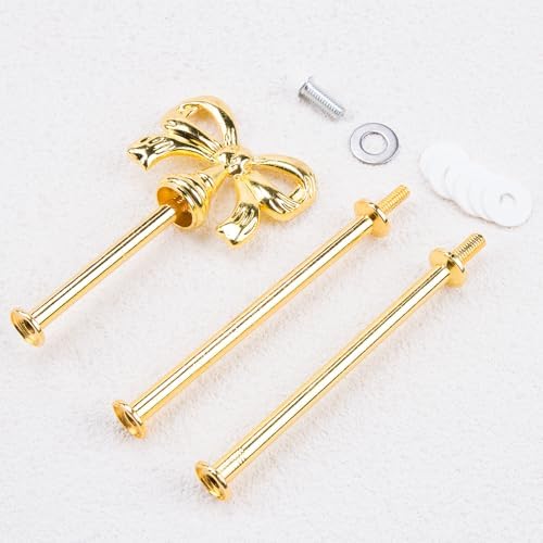 4Sets Elegant DIY 3-Tier Tray Cake Stand Hardware Kit for Display in Gold, alternate view 7