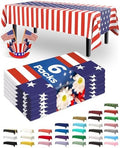 4th July Plastic Table Cloth Disposable 6 Pack, 54 x 108 Inch in 54 x 108 Inch