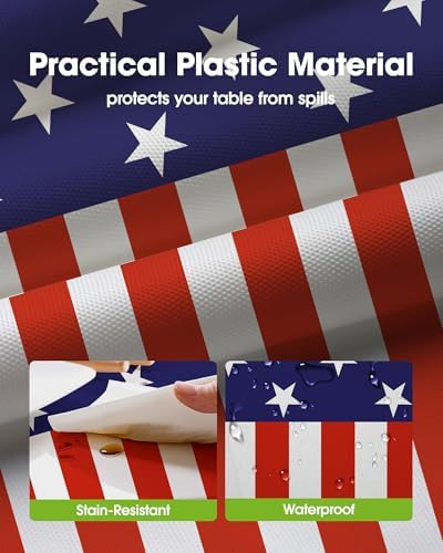 4th July Plastic Table Cloth Disposable 6 Pack, 54 x 108 Inch in 54 x 108 Inch, alternate view 2