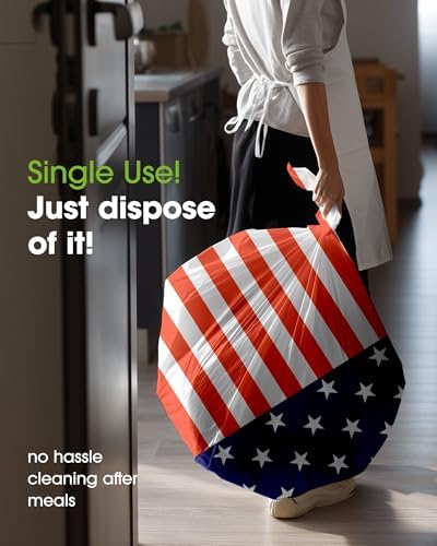 4th July Plastic Table Cloth Disposable 6 Pack, 54 x 108 Inch in 54 x 108 Inch, alternate view 3