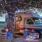 4th of July Decorations, 33ft 100 LED Red White and Blue Lights in Red White Blue, alternate view 6