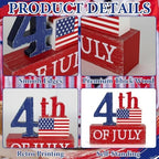 4th of July Decorations, 4 Sets Patriotic Wooden Block Table Centerpieces, Red White Blue Independence Day, alternate view 4