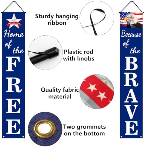 4th of July Decorations Pre-assembled Hanging Banners 72"x12", alternate view 5