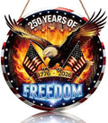 4th of July Door Sign 250 Anniversary America Eagle Front Door Sign 3D 1776-2026 Wreath Patriotic Independence