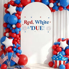 4th of July Red White & Blue Baby Shower Arch Backdrop Decor in 6.6 ft in Red, White, Blue