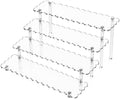 4Tier Scalloped Display Riser Stand Clear Acrylic Perfume Organizer in clear