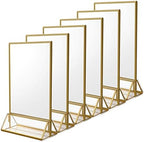 4x6 Acrylic Sign Holder, Picture Frame, Wedding Table Numbers, 6pack in 4x6" in Gold