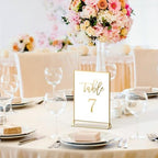 4x6 Acrylic Sign Holder, Picture Frame, Wedding Table Numbers, 6pack in 4x6" in Gold, alternate view 2