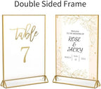4x6 Acrylic Sign Holder, Picture Frame, Wedding Table Numbers, 6pack in 4x6" in Gold, alternate view 4