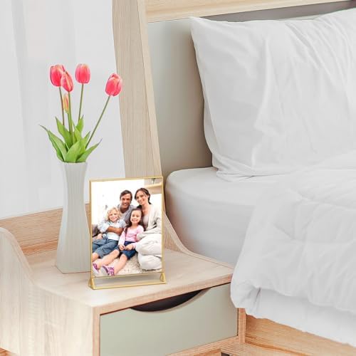 4x6 Acrylic Sign Holder, Picture Frame, Wedding Table Numbers, 6pack in 4x6" in Gold, alternate view 5