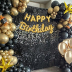 4x6 FT Black Shimmer Wall Backdrop, 24 Pcs for Party in 4x6 FT in Black, alternate view 6