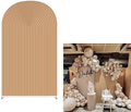 4X7ft Beige Brown Ripples Arch Fabric Backdrop Covers for Wedding Bridal Shower Birthday Party Decoration Arched