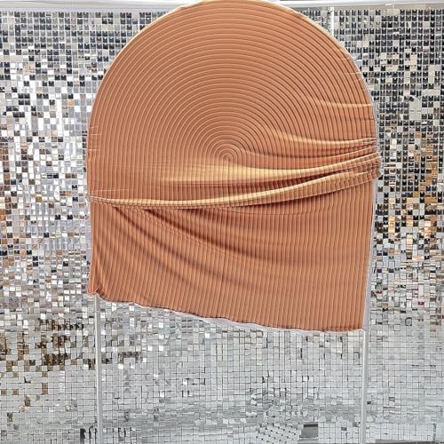 4X7ft Beige Brown Ripples Arch Fabric Backdrop Covers for Wedding Bridal Shower Birthday Party Decoration Arched, alternate