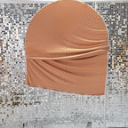4X7ft Beige Brown Ripples Arch Fabric Backdrop Covers for Wedding Bridal Shower Birthday Party Decoration Arched, alternate
