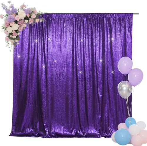 4x7ft Purple Sequin Backdrop for Photography Shimmer Background in 4FT x 7FT in Purple