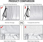 4x7ft Silver Sequin Backdrop for Photography Shimmer Background in 4FT x 7FT in Silver, alternate view 2