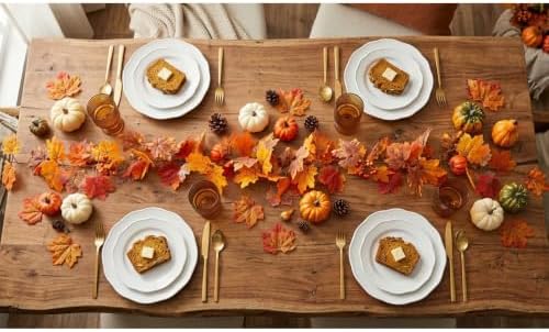 5.2 FT Artificial Fall Garland with Pumpkins and Maple Leaves, Autumn Garland for Mantel, Fireplace, Front Door, alternate