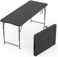5.5 Feet ADJUSTABLE Foldable Table with Built in Handle & Steel Legs | 5.5FT Heavy Duty Folding Portable |