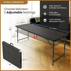 5.5 Feet ADJUSTABLE Foldable Table with Built in Handle & Steel Legs | 5.5FT Heavy Duty Folding Portable |, alternate view 2