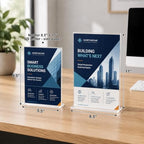 5.5 x 8.5 Acrylic Sign Holder 6 pack, Clear Table Display Stand, alternate view 4