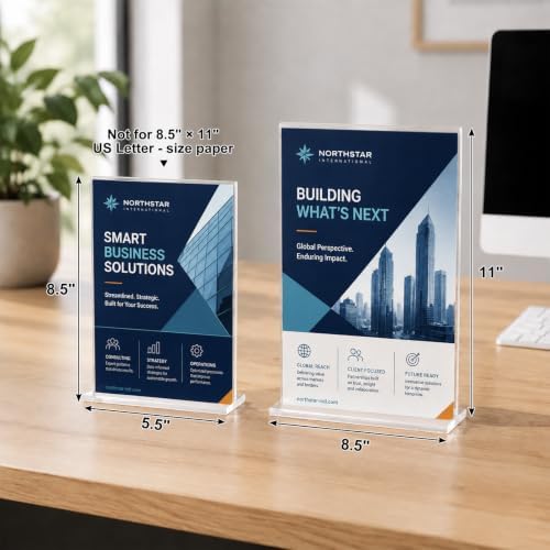 5.5 x 8.5 Acrylic Sign Holder 6 pack, Clear Table Display Stand, alternate view 4