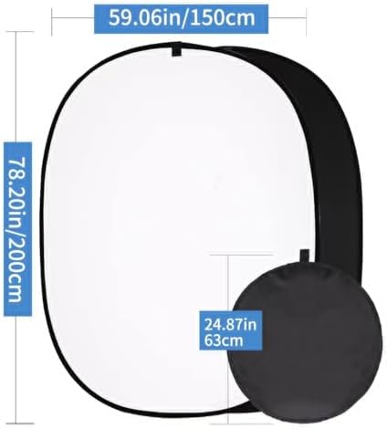 5*6.5 ft (2mX1.5m) 2 in 1 Polyester Muslin Black White Backdrop, alternate view 2