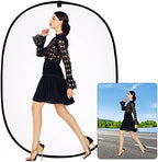 5*6.5 ft (2mX1.5m) 2 in 1 Polyester Muslin Black White Backdrop, alternate view 3