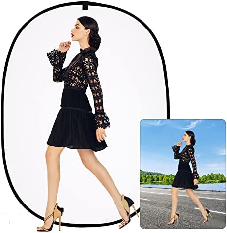 5*6.5 ft (2mX1.5m) 2 in 1 Polyester Muslin Black White Backdrop, alternate view 3