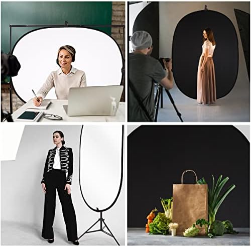 5*6.5 ft (2mX1.5m) 2 in 1 Polyester Muslin Black White Backdrop, alternate view 6