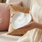 5.7" Heart Shaped Plates, Ceramic Salad Dessert Snack Plates Cake Waffles Dish Fruit Food Dinnerware Serving for, alternate