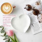 5.7" Heart Shaped Plates, Ceramic Salad Dessert Snack Plates Cake Waffles Dish Fruit Food Dinnerware Serving for, alternate
