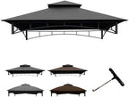 5' ×8' Grill Gazebo Replacement Canopy Top for L-GG001PST-F, Grey in Grey