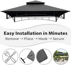 5' ×8' Grill Gazebo Replacement Canopy Top for L-GG001PST-F, Grey in Grey, alternate view 4