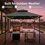 5' ×8' Grill Gazebo Replacement Canopy Top for L-GG001PST-F, Grey in Grey, alternate view 5
