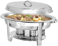 5.8 Quart Oval Stainless Steel Professional Kitchen Chafing Dish/Food Warmer/Buffet Server Serving Trays for