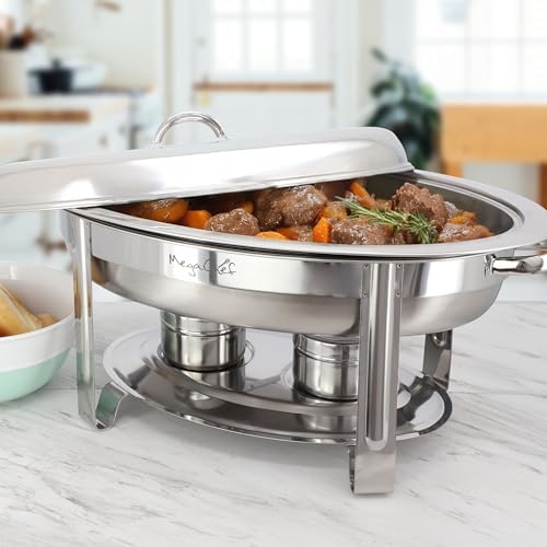 5.8 Quart Oval Stainless Steel Professional Kitchen Chafing Dish/Food Warmer/Buffet Server Serving Trays for, alternate view