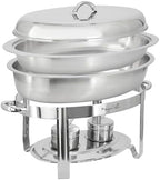 5.8 Quart Oval Stainless Steel Professional Kitchen Chafing Dish/Food Warmer/Buffet Server Serving Trays for, alternate view