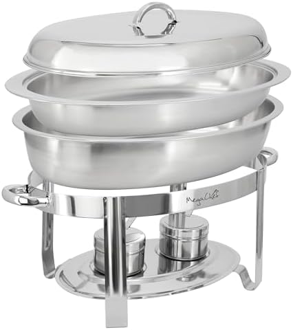 5.8 Quart Oval Stainless Steel Professional Kitchen Chafing Dish/Food Warmer/Buffet Server Serving Trays for, alternate view