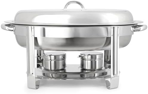 5.8 Quart Oval Stainless Steel Professional Kitchen Chafing Dish/Food Warmer/Buffet Server Serving Trays for, alternate view