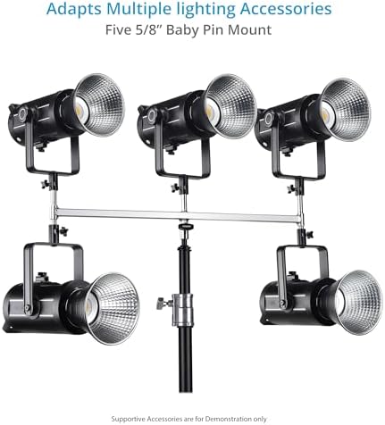 5/8" Triple Header with Five Baby Pins for Light Stands, alternate view 2