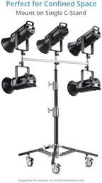 5/8" Triple Header with Five Baby Pins for Light Stands, alternate view 3