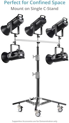 5/8" Triple Header with Five Baby Pins for Light Stands, alternate view 3