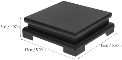 5.9" Black Wood Riser for Decor, Square Bathroom Counter Organizer Tray, Wooden Pedestal Stand for Kitchen Soap, alternate