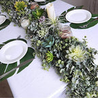 5.9' Long Faux Silver Dollar Eucalyptus Leaves Greenery Artificial Garland in Grey Green for Wedding Arch Swag, alternate