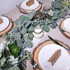 5.9' Long Faux Silver Dollar Eucalyptus Leaves Greenery Artificial Garland in Grey Green for Wedding Arch Swag, alternate