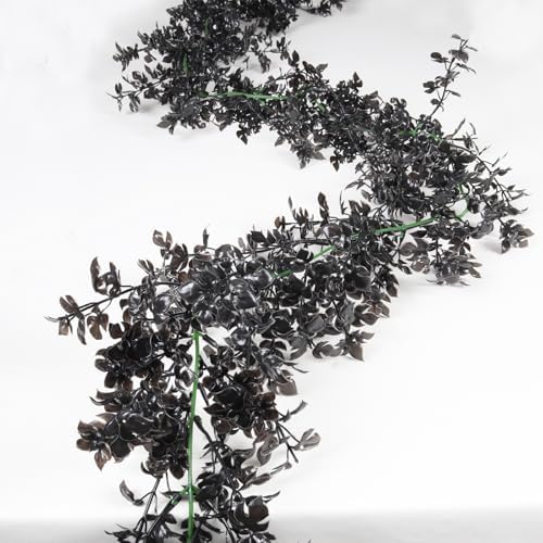 5.9FT Black Artificial Monstera Leaves Garland Hanging Vine 2Pcs
