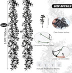 5.9FT Black Artificial Monstera Leaves Garland Hanging Vine 2Pcs, alternate view 3