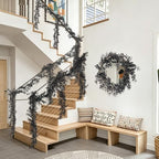 5.9FT Black Artificial Monstera Leaves Garland Hanging Vine 2Pcs, alternate view 4