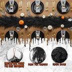 5.9FT Black Artificial Norfolk Pine Garland Real Touch Halloween Garlands Faux Garland for Table Mantle Holiday, alternate