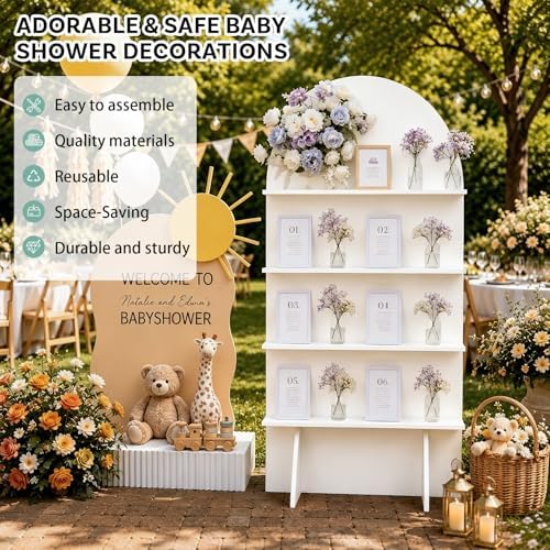 5.9Ft Champagne Wall, Wedding Arch Backdrop Display Stand(MDF), alternate view 4